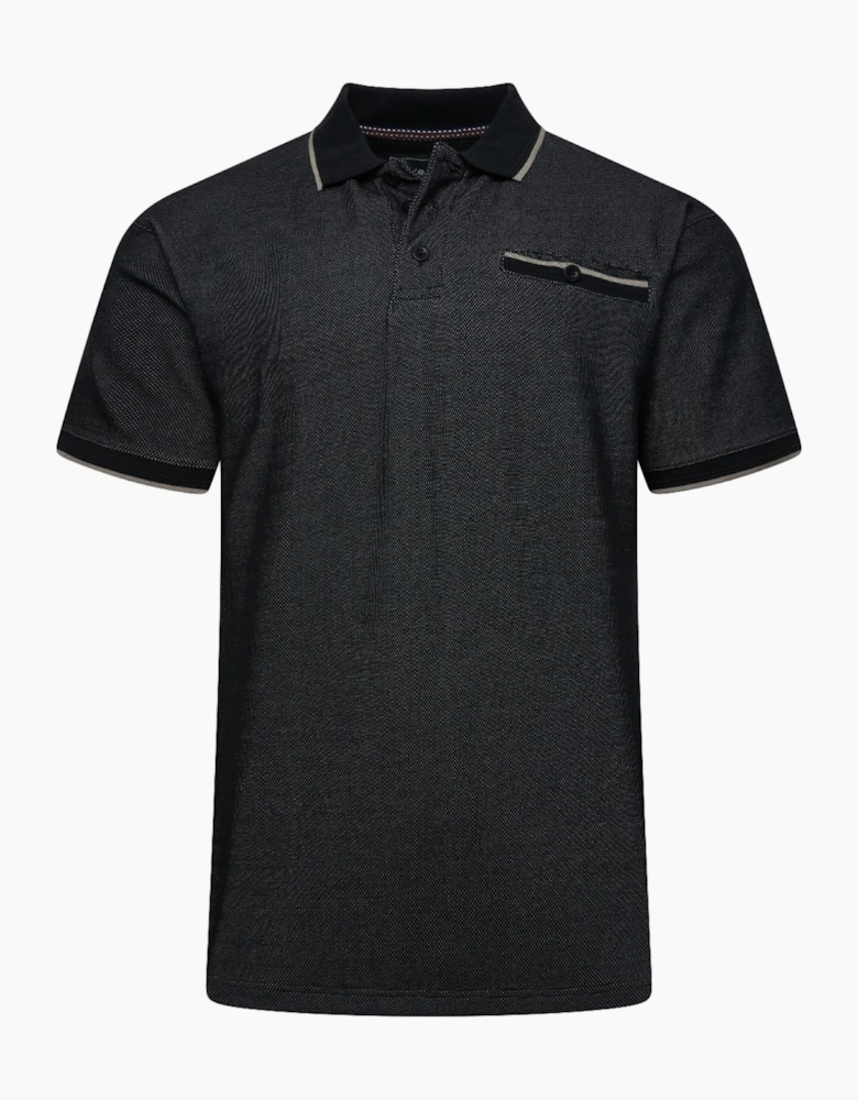 Kam Mens Big & Tall Dobby Pique Tipped Short Sleeve Polo Shirt