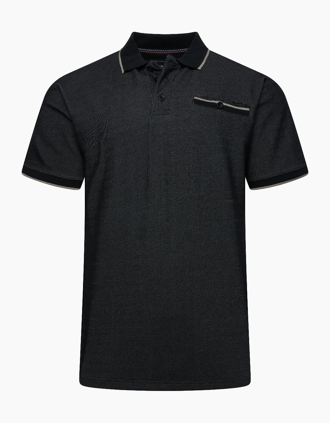 Kam Mens Big & Tall Dobby Pique Tipped Short Sleeve Polo Shirt