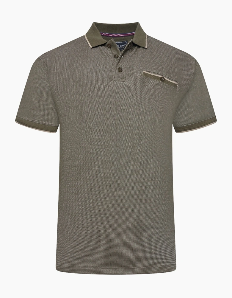 Kam Mens Big & Tall Dobby Pique Tipped Short Sleeve Polo Shirt