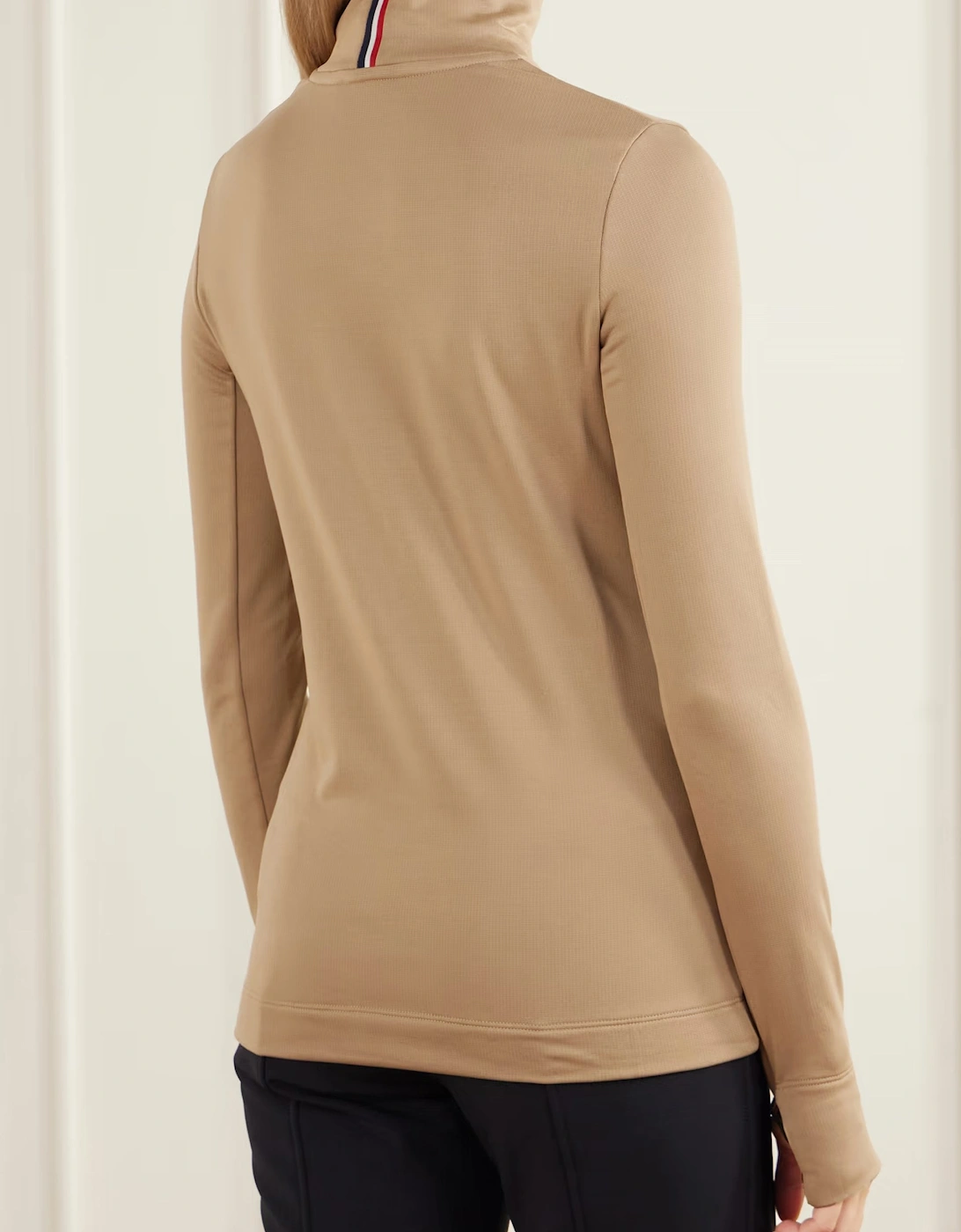 Womens T Neck Base Layer Sweater Beige