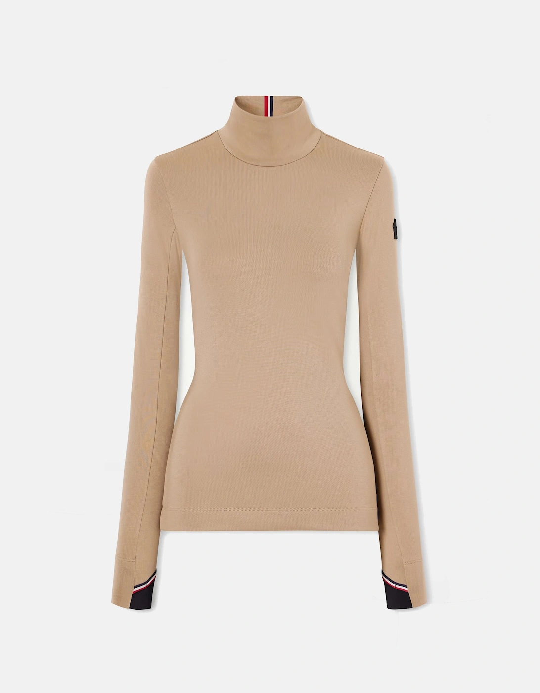 Womens T Neck Base Layer Sweater Beige