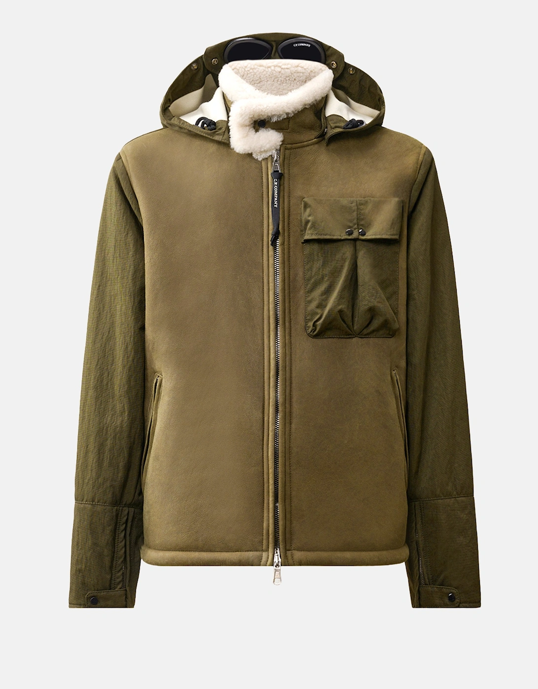 Montone Leather Goggle Jacket Green