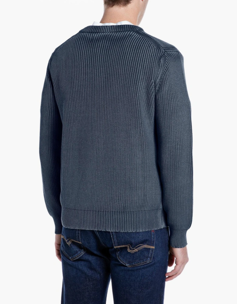 Replay Crew Neck Chunky Jumper DENIM BLUE MELANGE