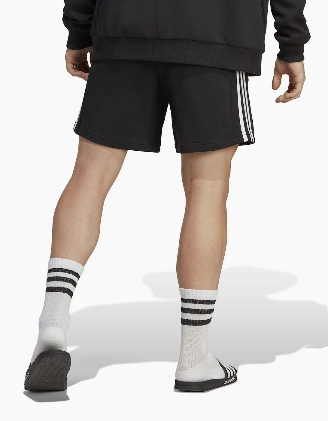 Mens Essentials 3 Stripe Fleece Shorts