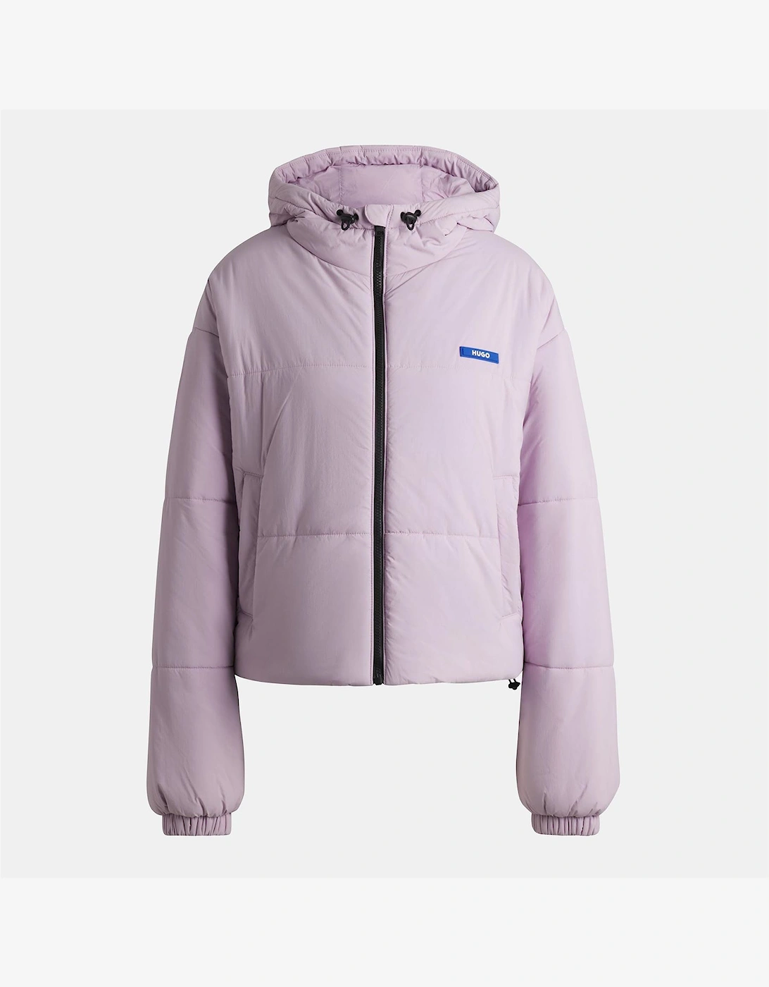 Freya Hooded Neck Solid Patterned Puffer Jacket