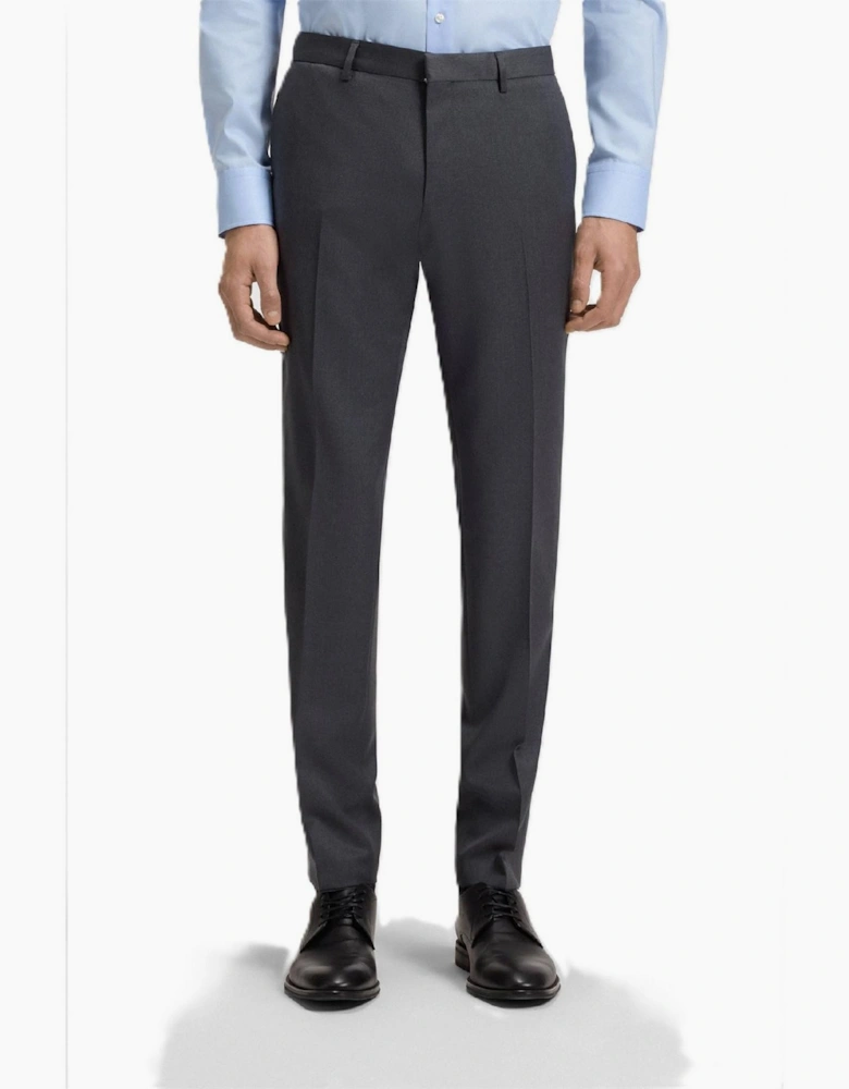 Wenten Solid Patterned Straight Leg Trousers