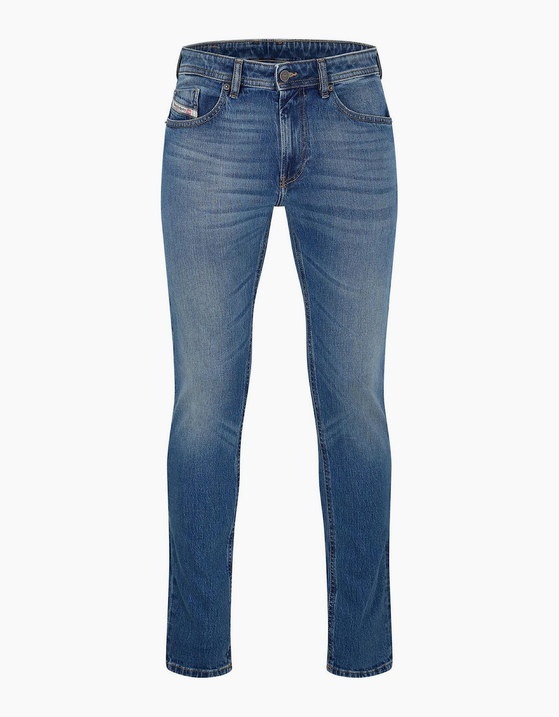 Mid Rise Straight Leg Jeans