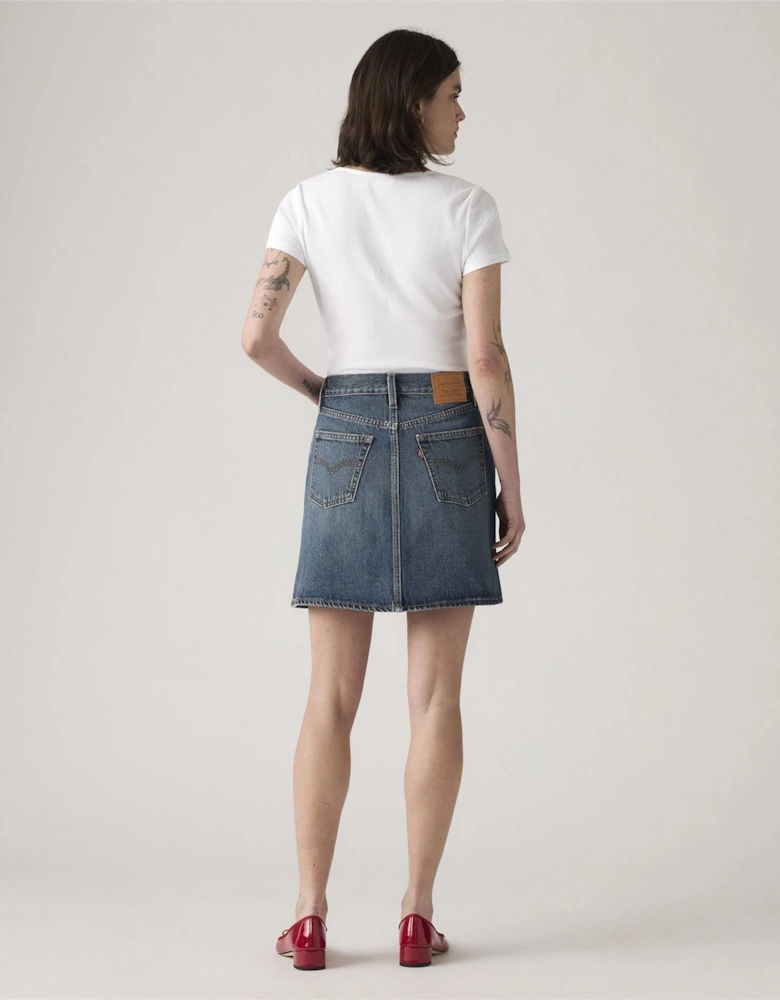 Retro Button Front Skirt