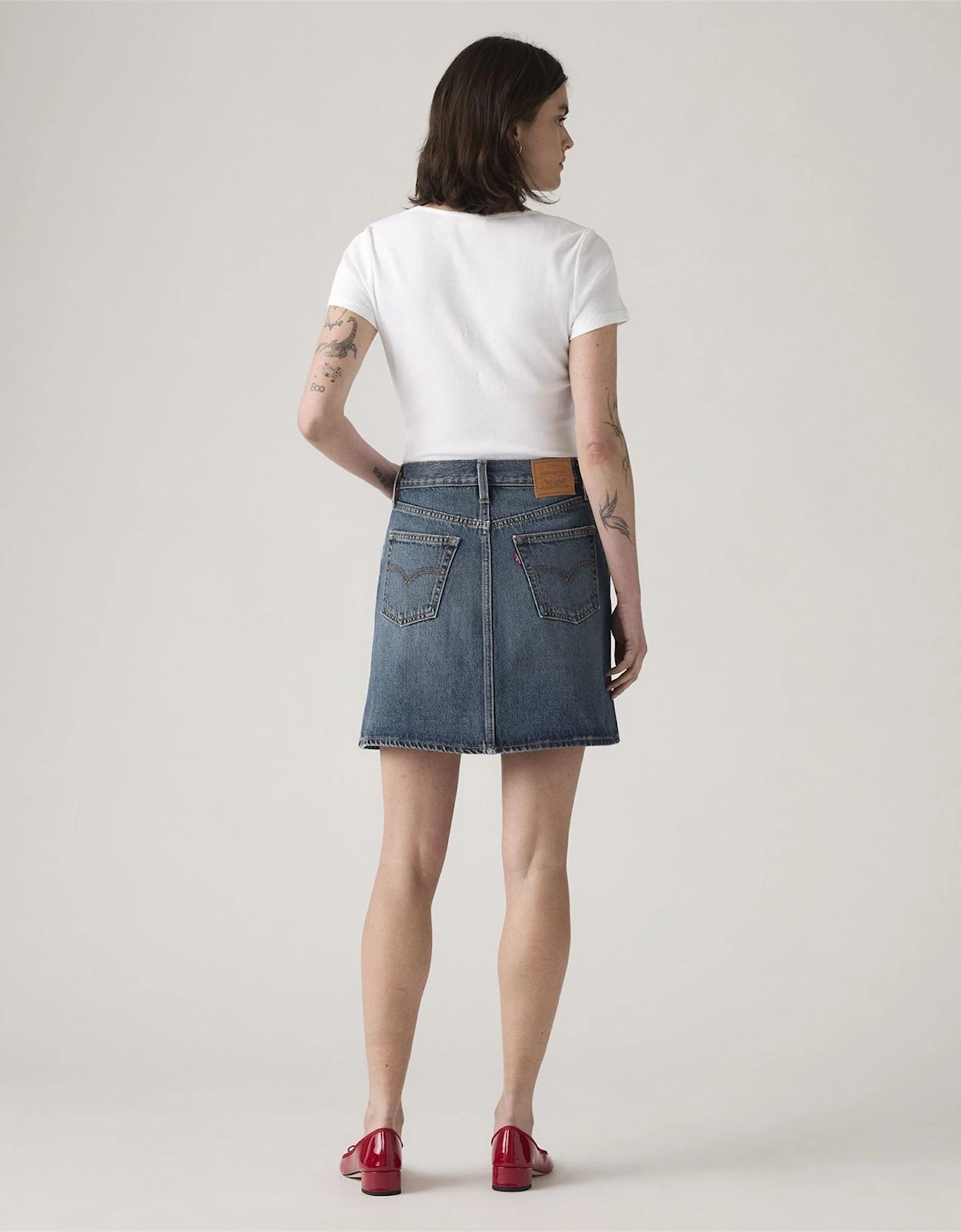 Retro Button Front Skirt