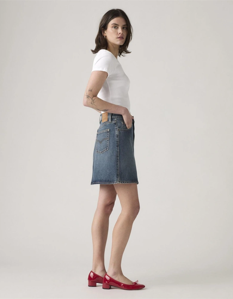 Retro Button Front Skirt