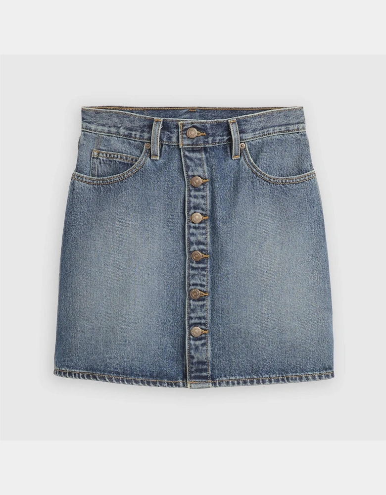 Retro Button Front Skirt