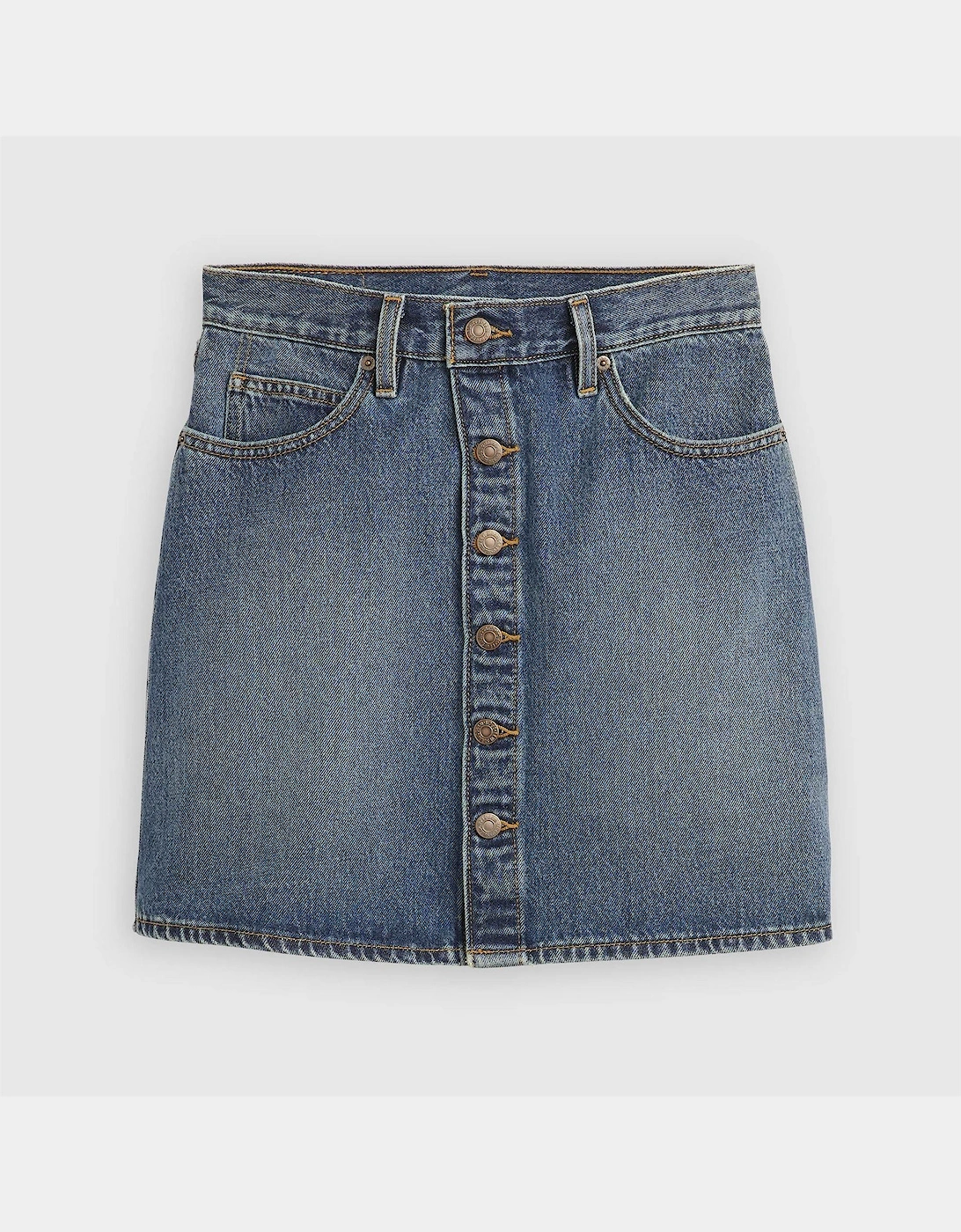 Retro Button Front Skirt