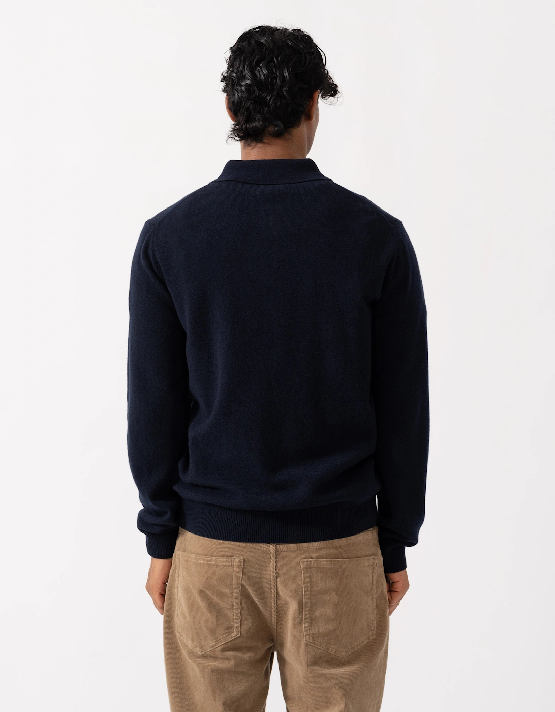 GANT Mens Superfine Lambswool Long Sleeve Polo - 410 Marine