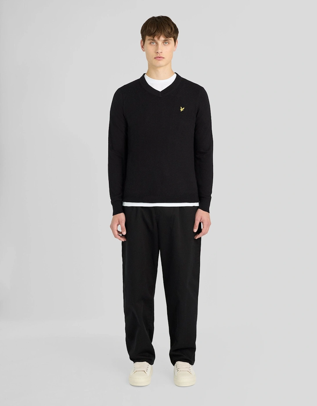 Cotton Merino V Neck Jumper