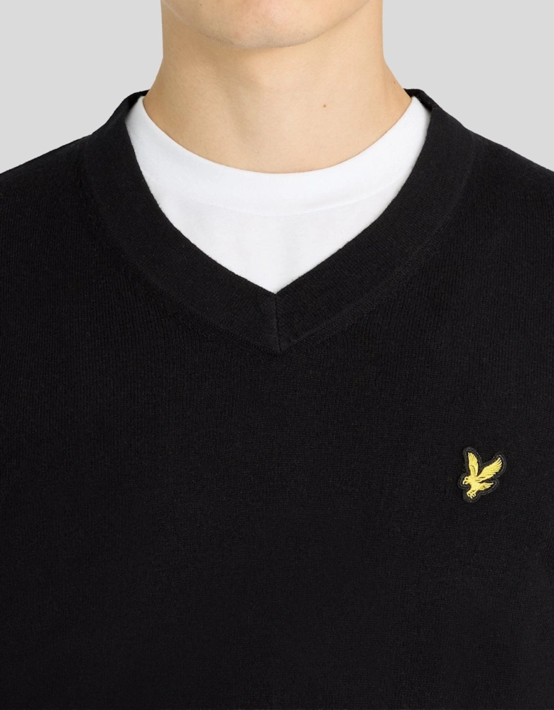Cotton Merino V Neck Jumper