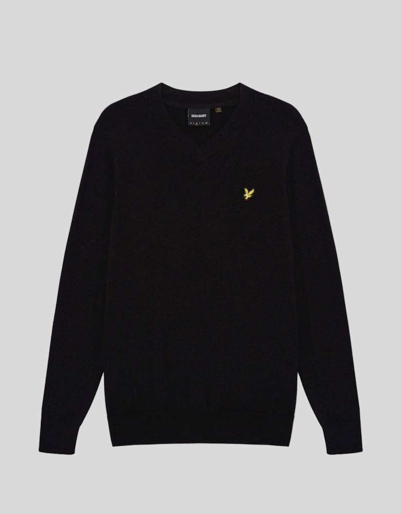 Cotton Merino V Neck Jumper
