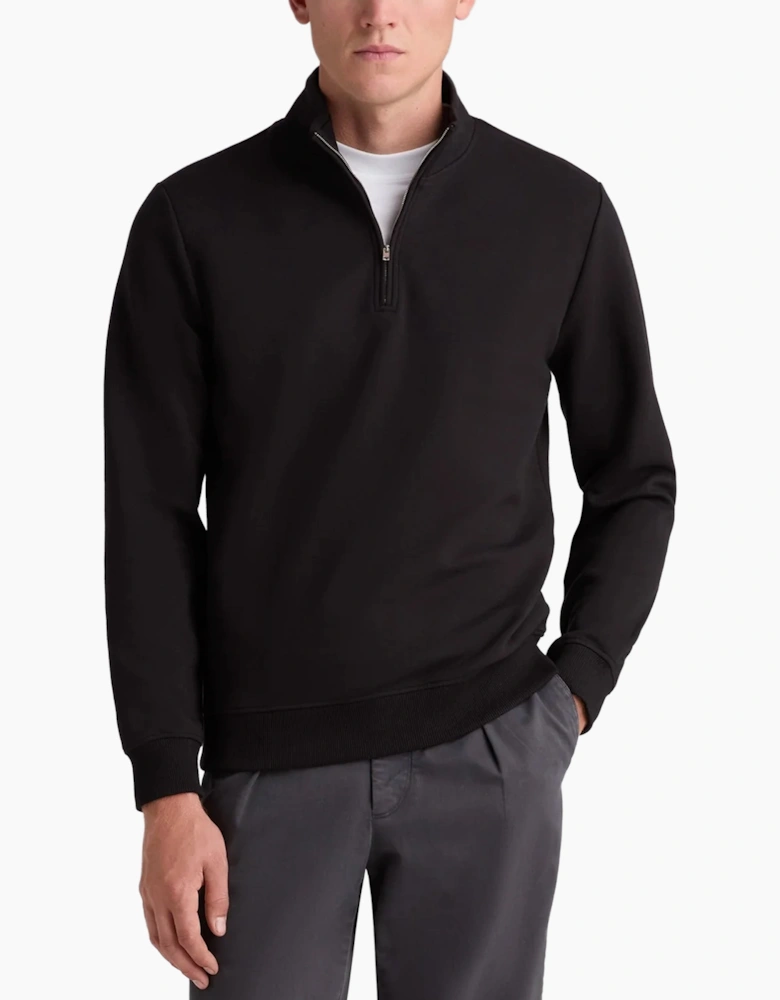 Remus Uomo Half Zip Long Sleeve Jersey Jumper BLACK