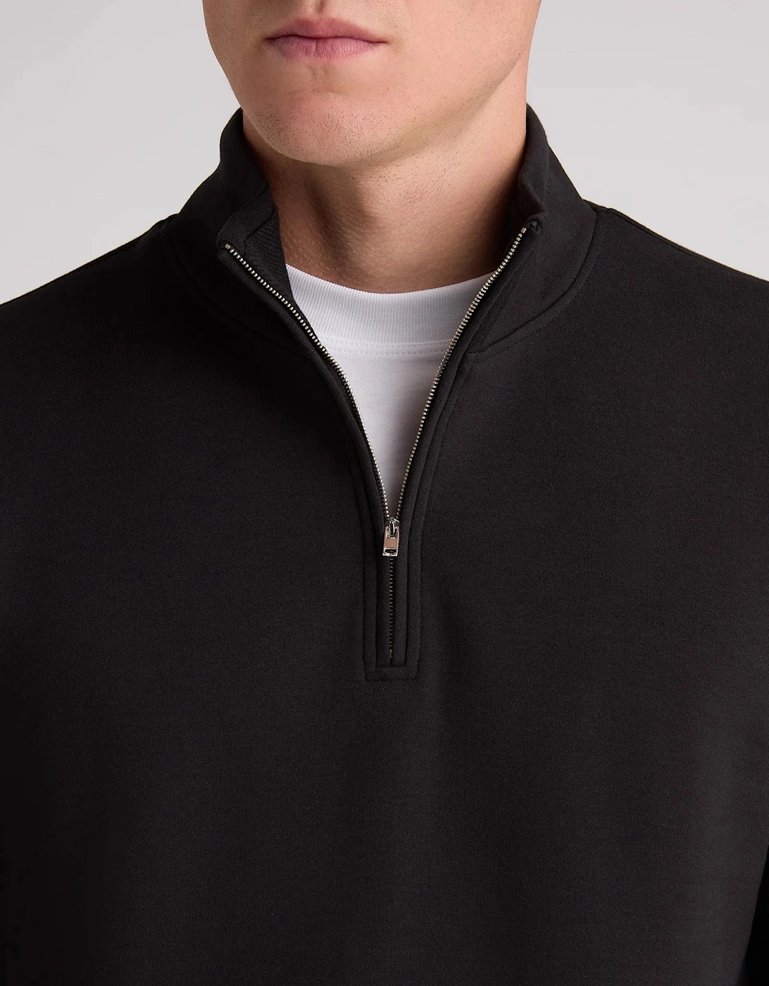 Remus Uomo Half Zip Long Sleeve Jersey Jumper BLACK