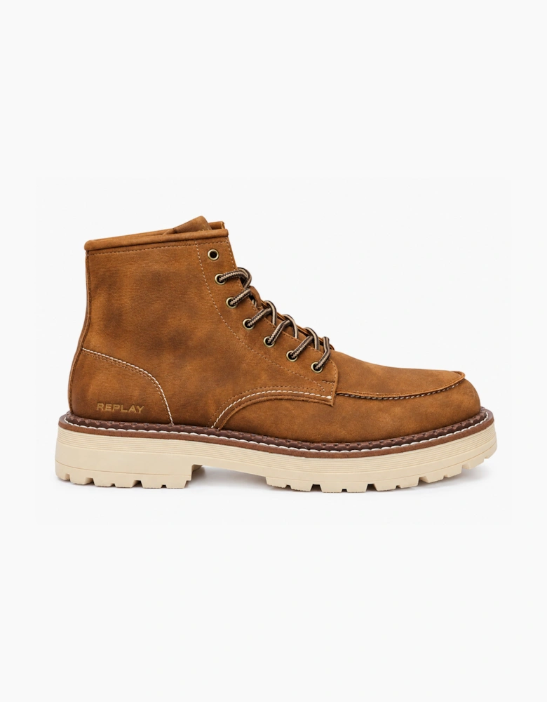 Replay Oblivion Iconic Lace Up Moc Toe Boot TAN