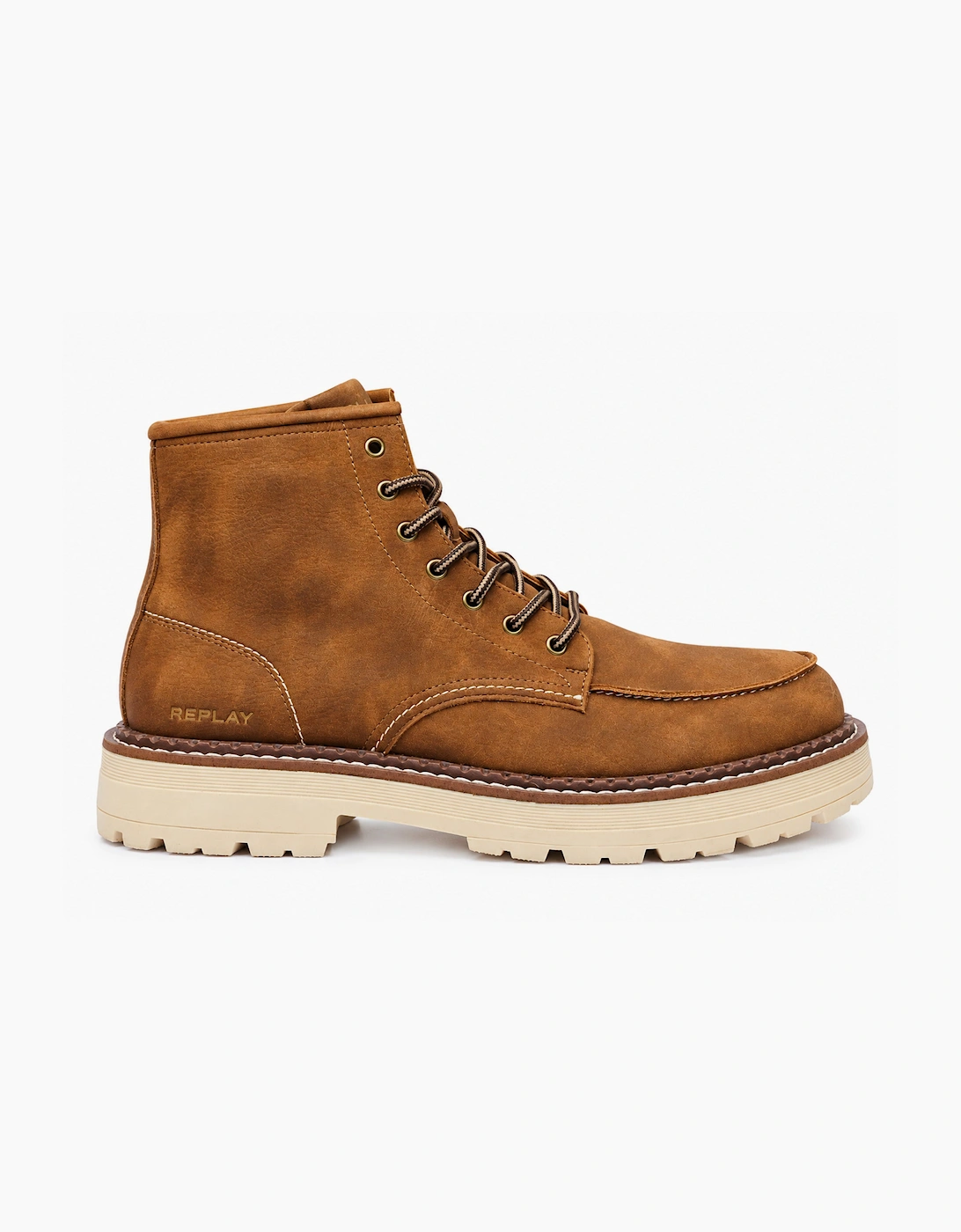 Replay Oblivion Iconic Lace Up Moc Toe Boot TAN