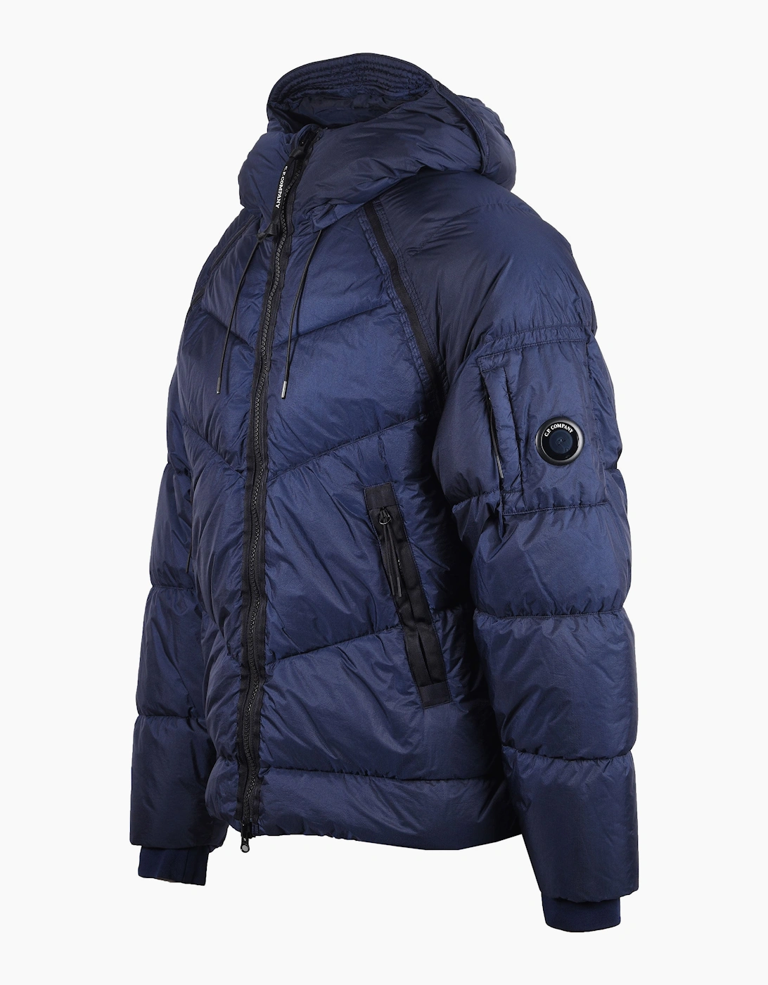 Men's CP COMPANY DOWN QUILTED JACKET PEACOAT - Navy - Size: 40