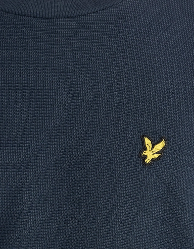 Textured Rib Crew Neck Sweatshirt