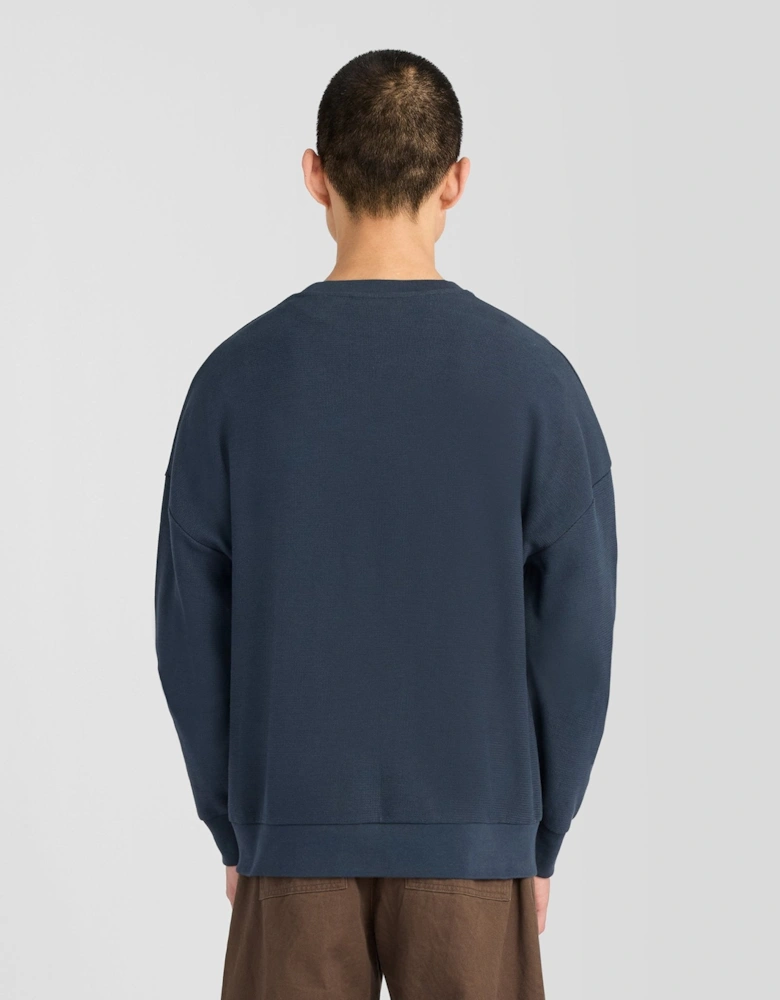 Textured Rib Crew Neck Sweatshirt