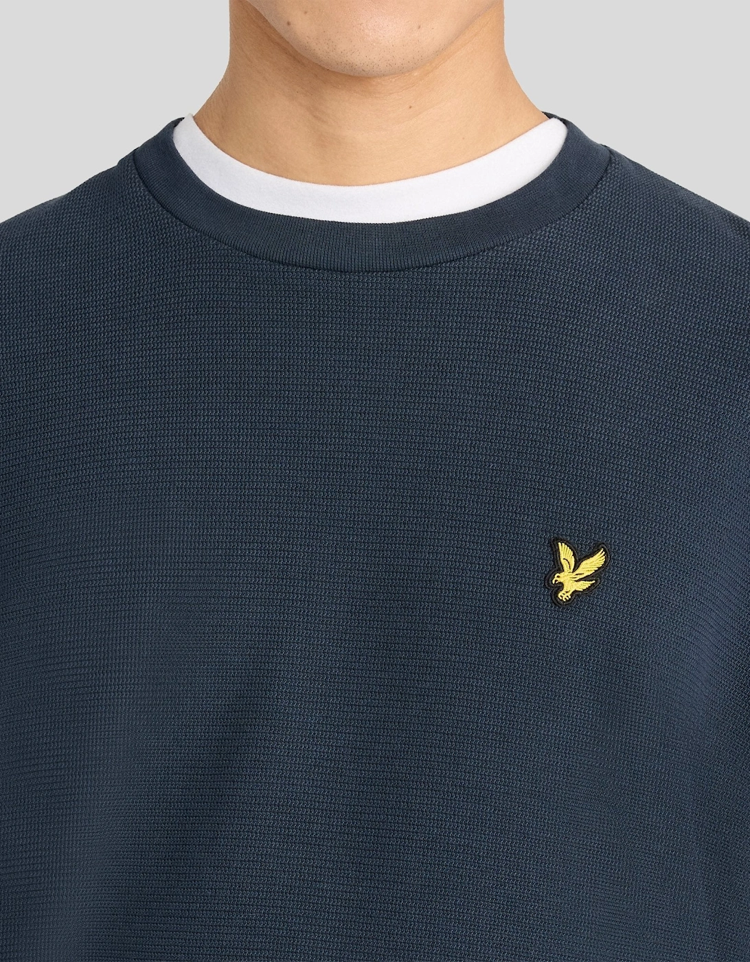 Textured Rib Crew Neck Sweatshirt