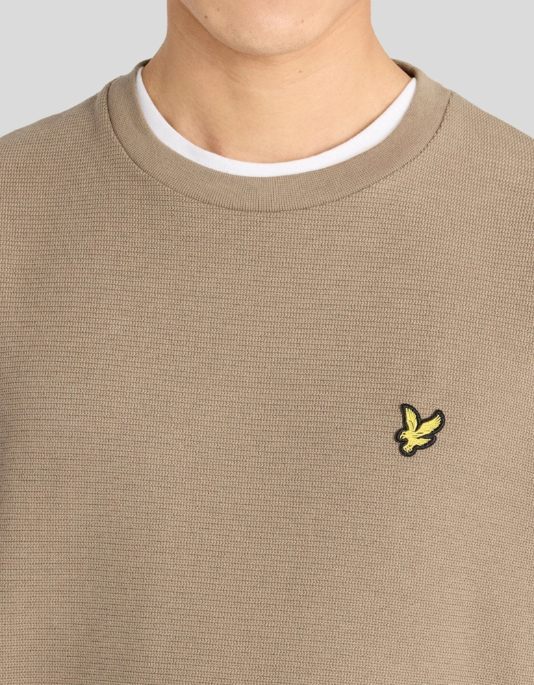 Textured Rib Crew Neck Sweatshirt