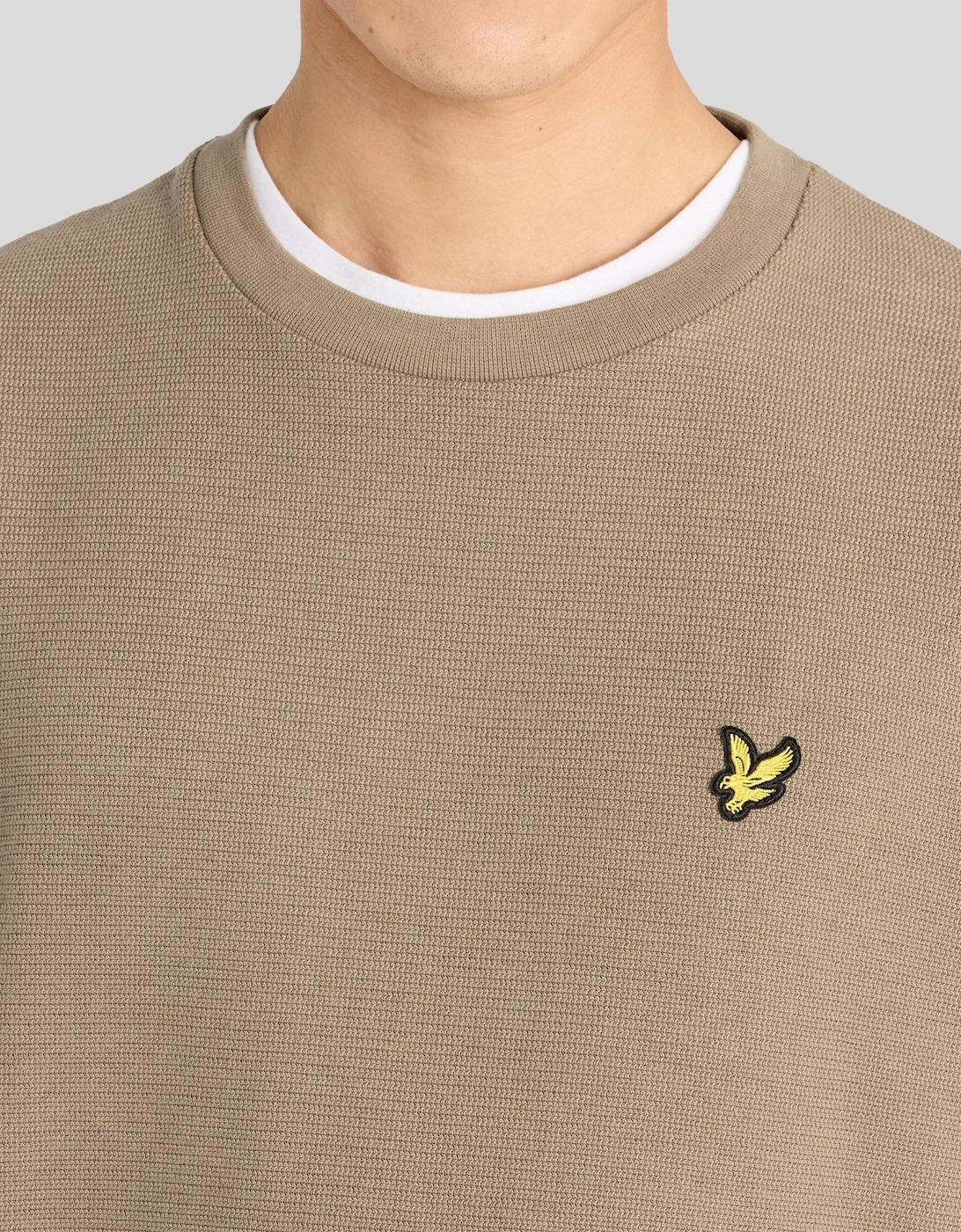 Textured Rib Crew Neck Sweatshirt