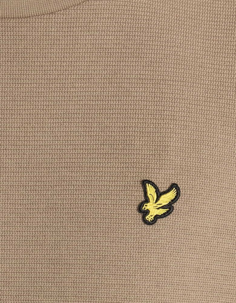 Textured Rib Crew Neck Sweatshirt