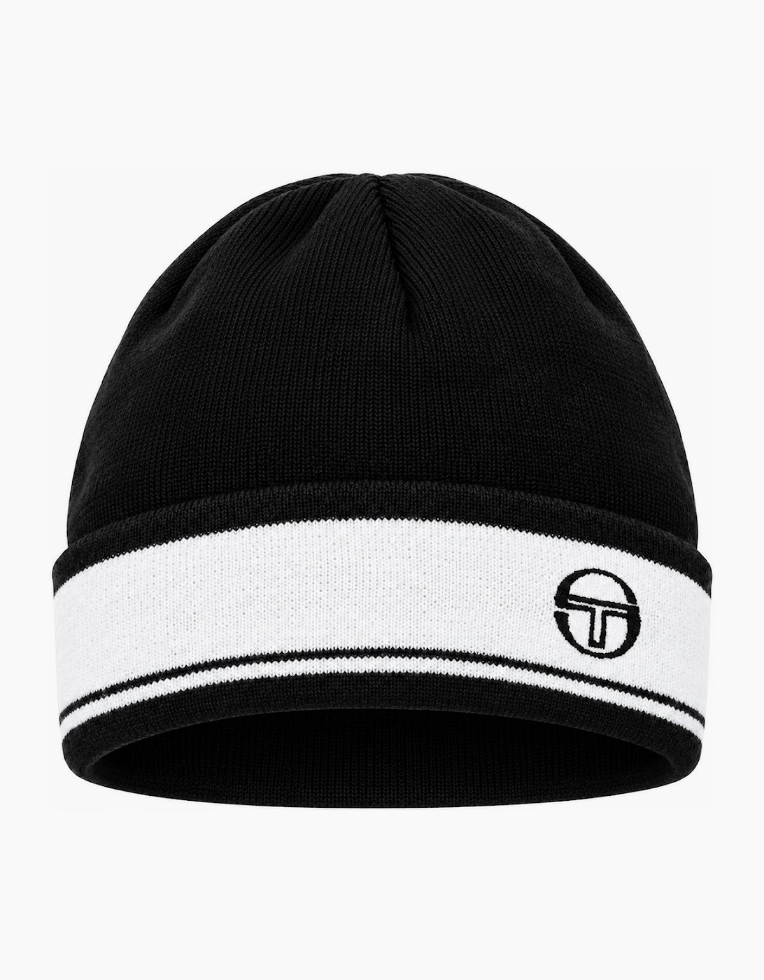 Sergio Tacchini Sellarz Jacquard Stripe Beanie Hat Black/White