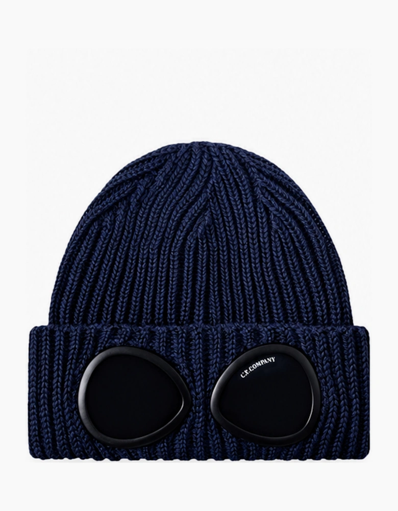 CP COMPANY EXTRA FINE KNITTED BEANIE TOTAL ECLIPSE