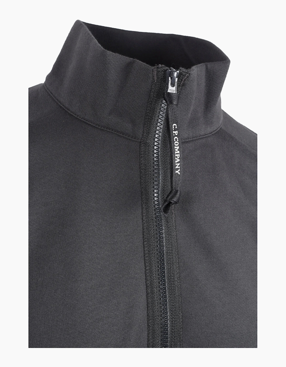 CP COMPANY DIAGONAL RAISED HALF ZIP SWEATSHIRT RAVEN