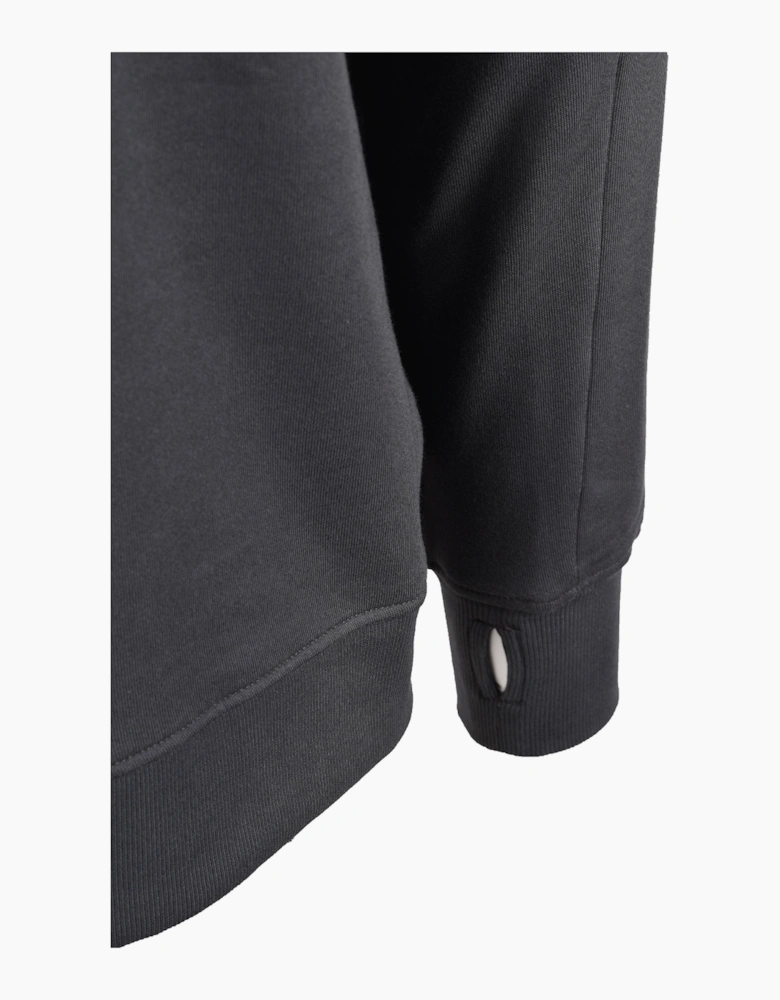 CP COMPANY DIAGONAL RAISED HALF ZIP SWEATSHIRT RAVEN