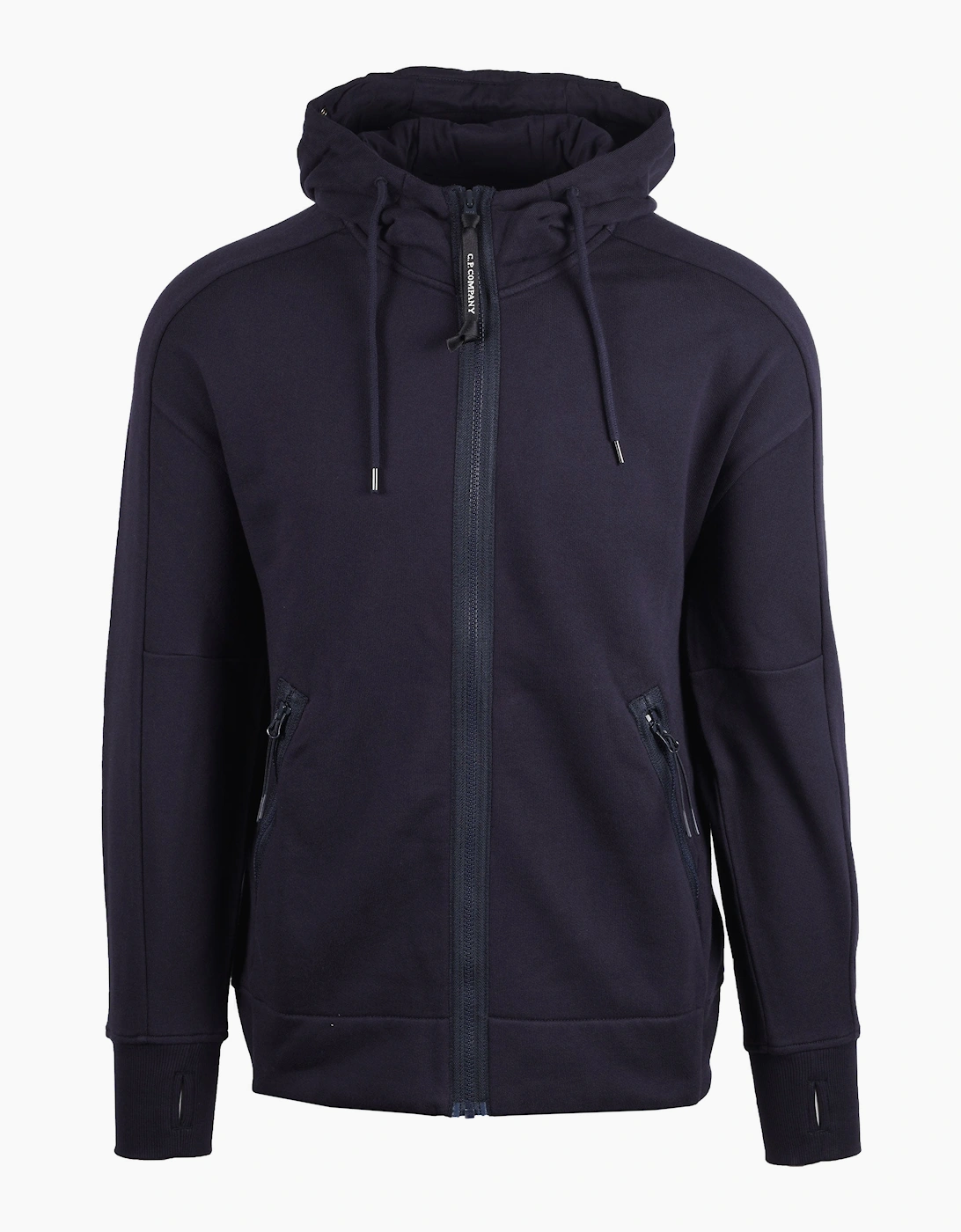 CP COMPANY DIAGONAL RAISED FLEECE GOGGLE ZIP SWEATSHIRT TOTAL ECLIPSE
