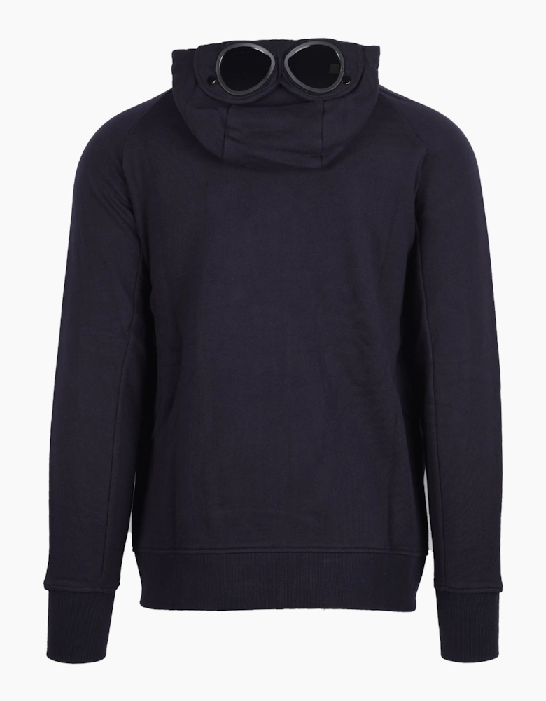 CP COMPANY DIAGONAL RAISED FLEECE GOGGLE ZIP SWEATSHIRT TOTAL ECLIPSE