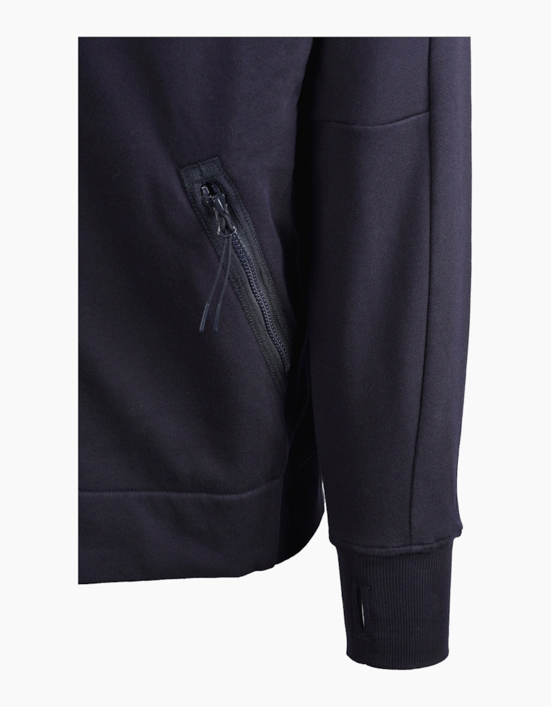 CP COMPANY DIAGONAL RAISED FLEECE GOGGLE ZIP SWEATSHIRT TOTAL ECLIPSE