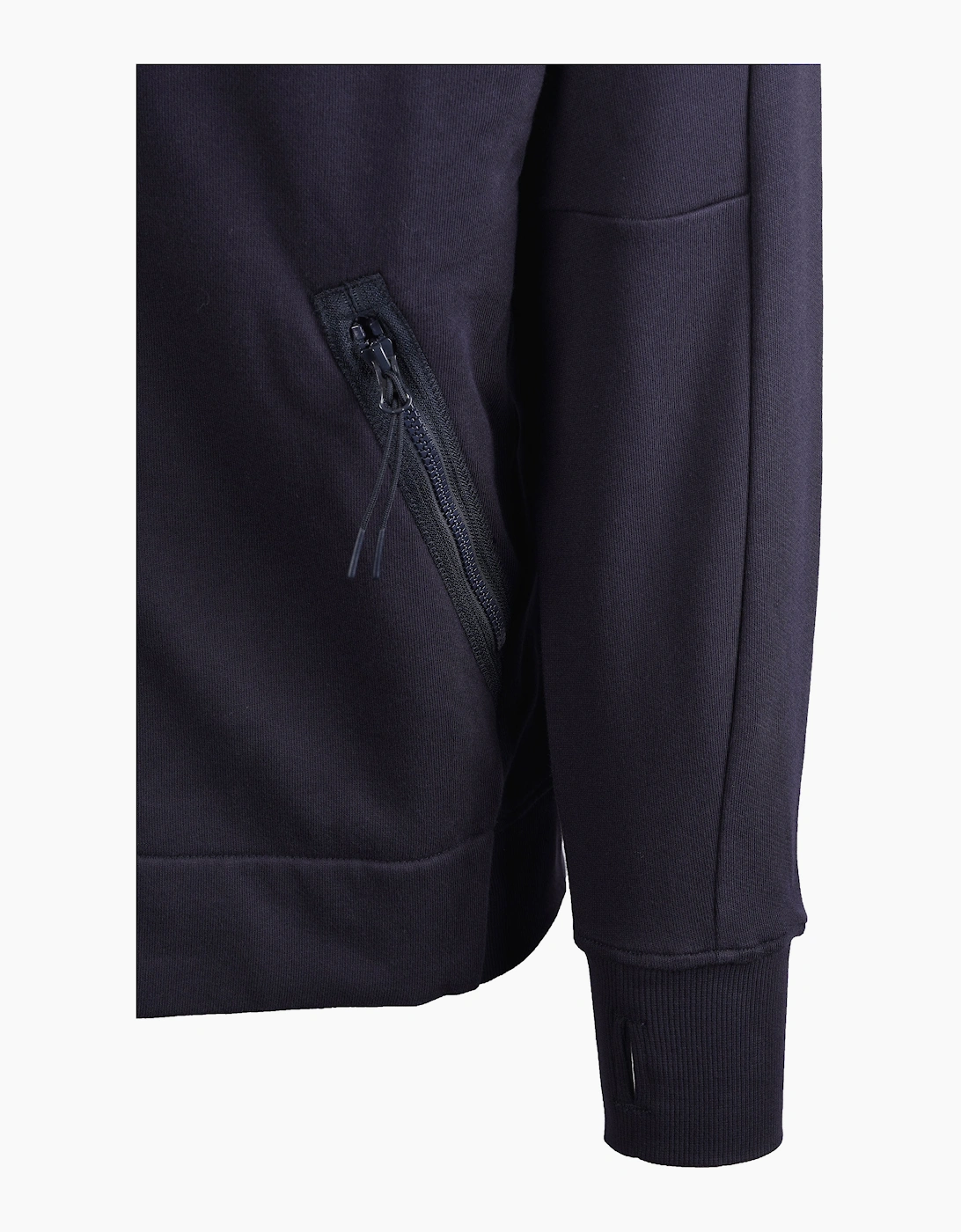 CP COMPANY DIAGONAL RAISED FLEECE GOGGLE ZIP SWEATSHIRT TOTAL ECLIPSE