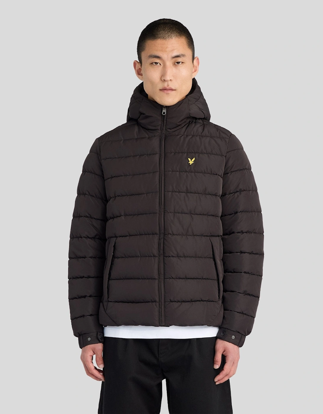Lyle And Scott Men's Hooded Quilted Jacket - Black - Size: Regular/36