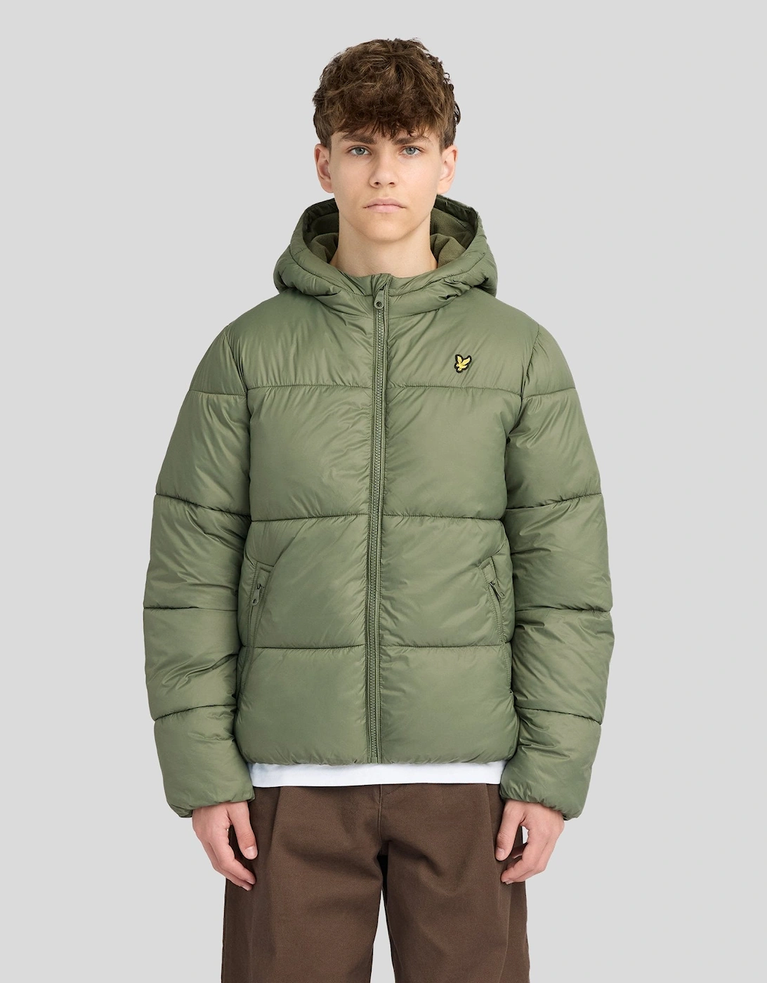 Lyle And Scott Boy's Fleece Lined Padded Jacket - Tan - Size: 8 years/9 years