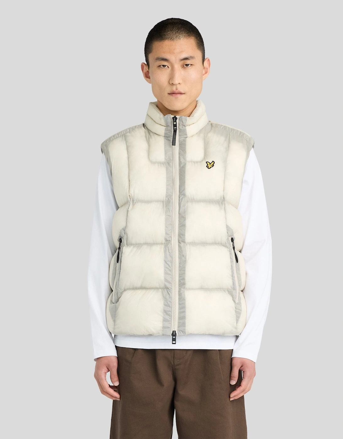 Lyle And Scott Men's Translucent Puffer Gilet - White - Size: 38/Regular