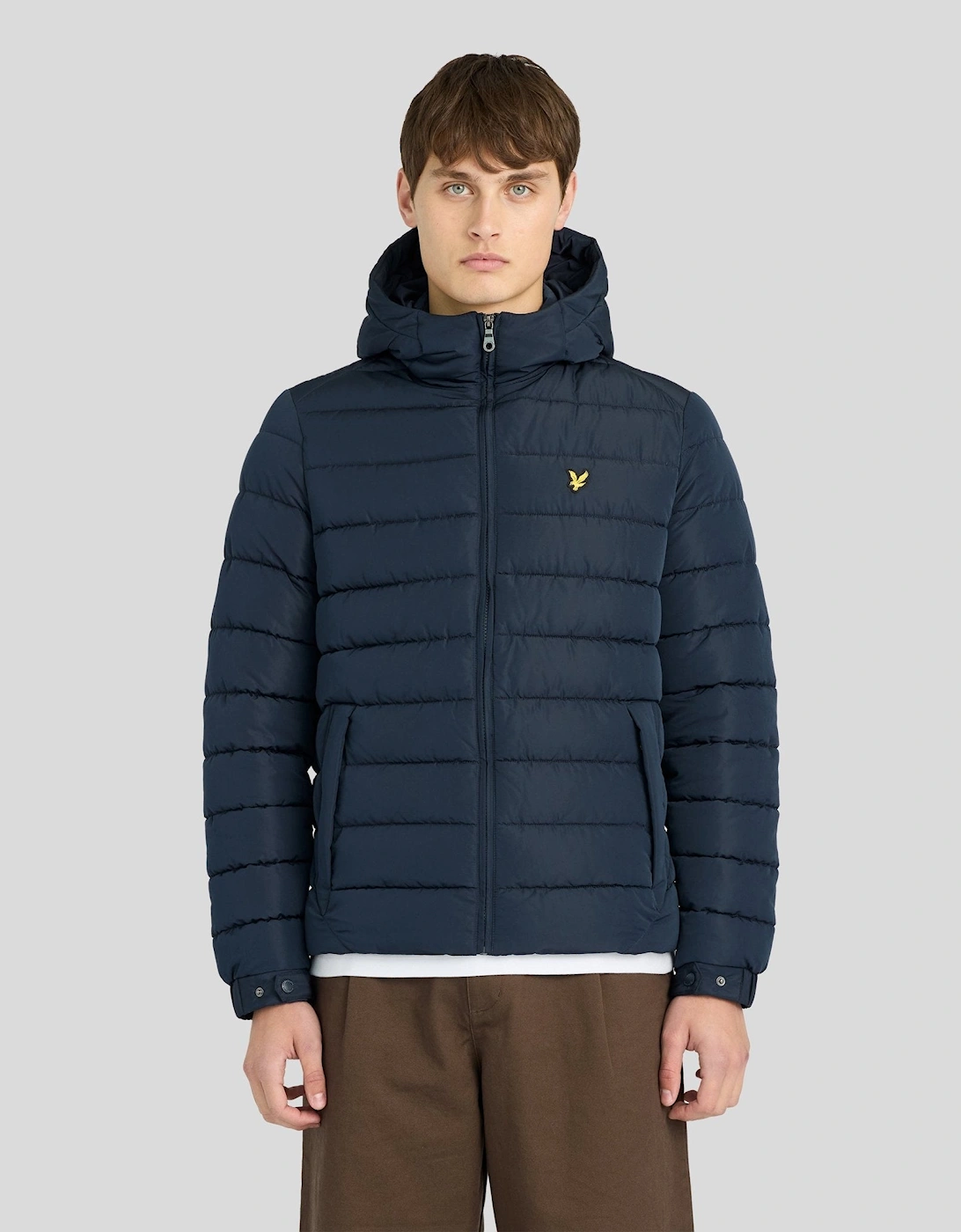 Lyle And Scott Men's Hooded Quilted Jacket - Navy - Size: 38/Regular