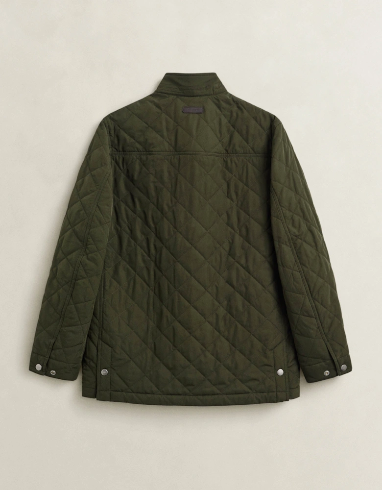 GANT Mens Quilted Mid Jacket - 368 Dark Moss Green