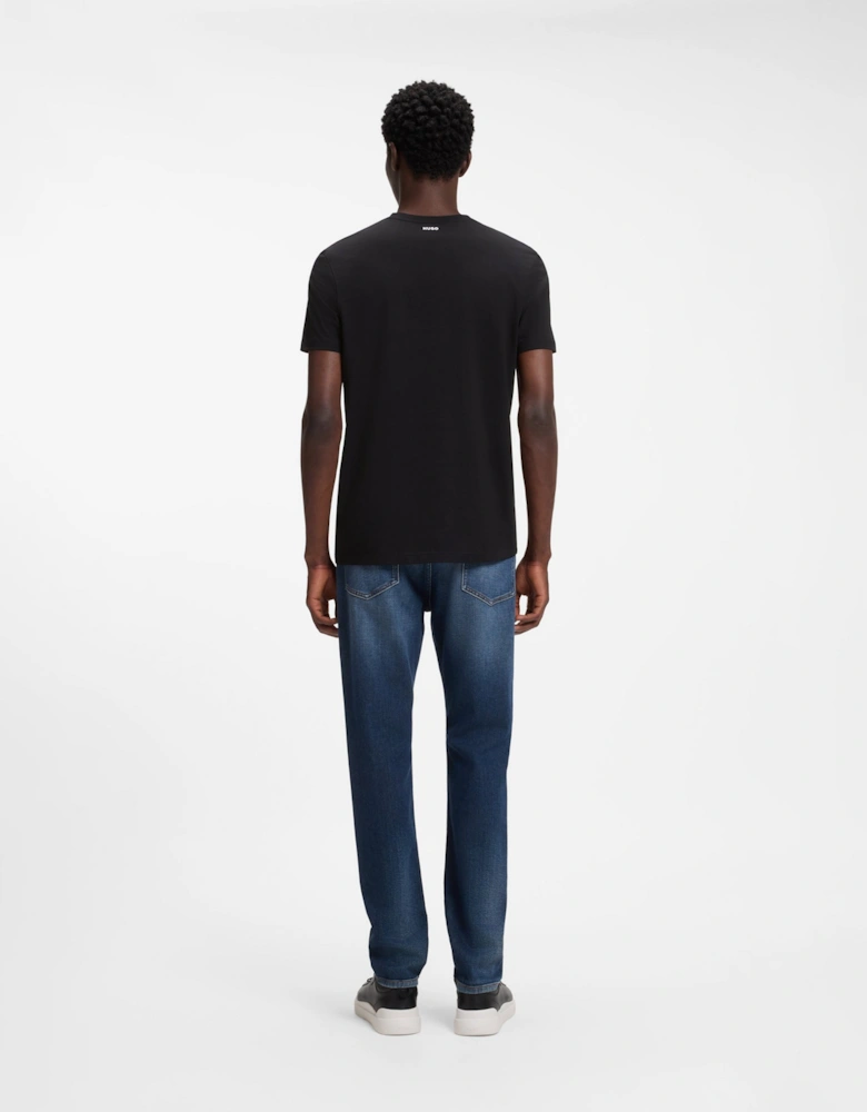 HUGO-V 2-Pack Mens V-Neck T-Shirts in Stretch Cotton - Black 001