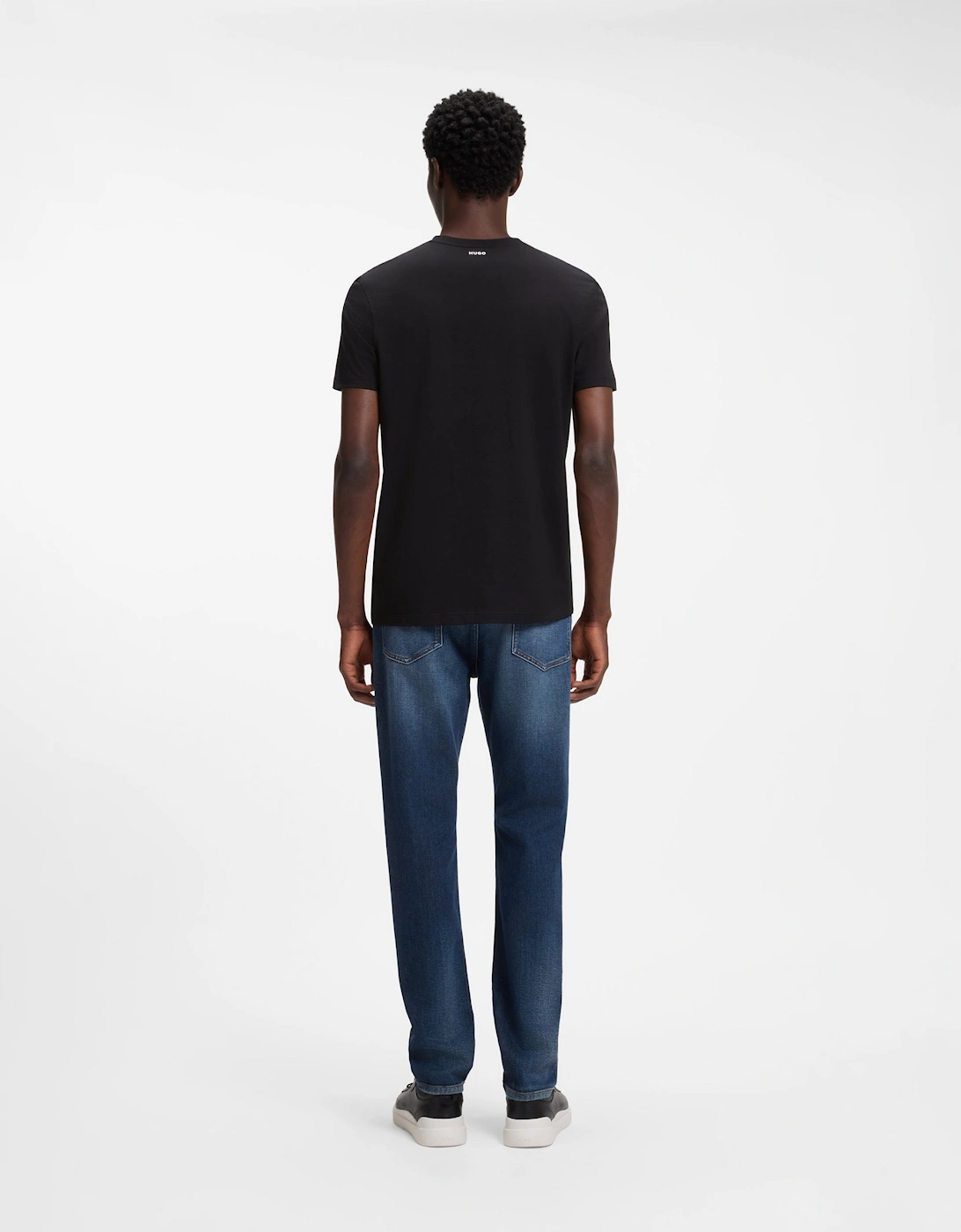 HUGO-V 2-Pack Mens V-Neck T-Shirts in Stretch Cotton - Black 001