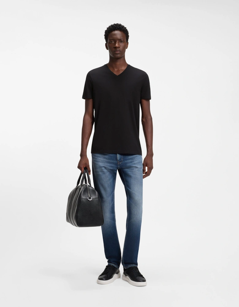 HUGO-V 2-Pack Mens V-Neck T-Shirts in Stretch Cotton - Black 001