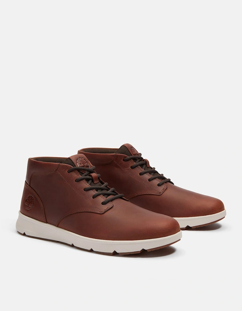 Timberland Parker Street Full Grain Leather Mid Mens Trainers - Rust