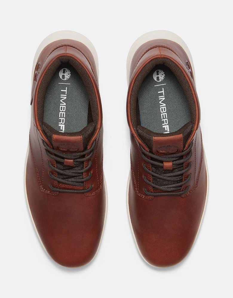 Timberland Parker Street Full Grain Leather Mid Mens Trainers - Rust