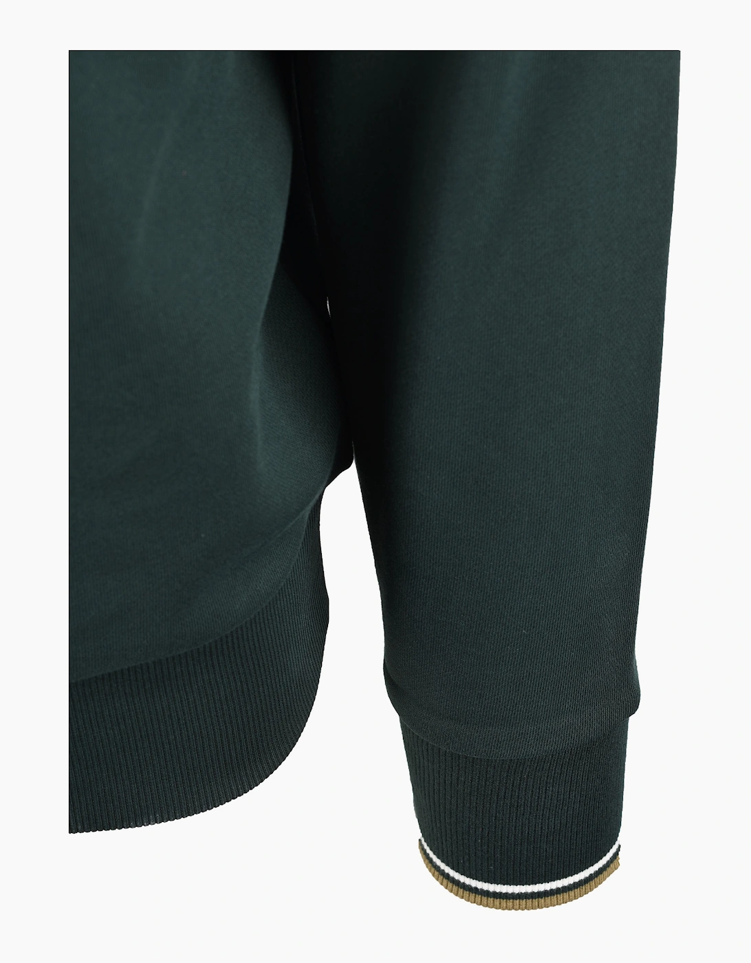 FRED PERRY HALF ZIP SWEATSHIRT GRASSROOTS/ECRU/ BRONZE